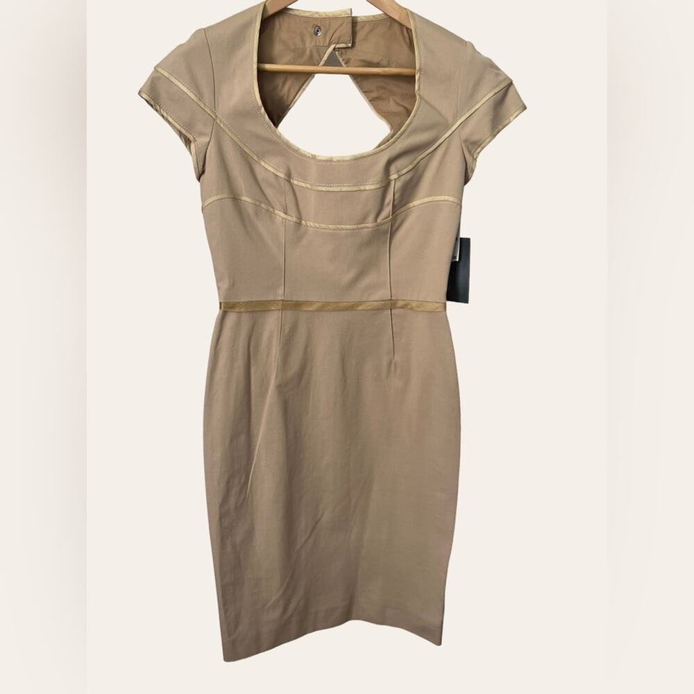 Zac Posen Khaki Eclipse Sheath Cocktail Dress Size 6 - Picture 5 of 16